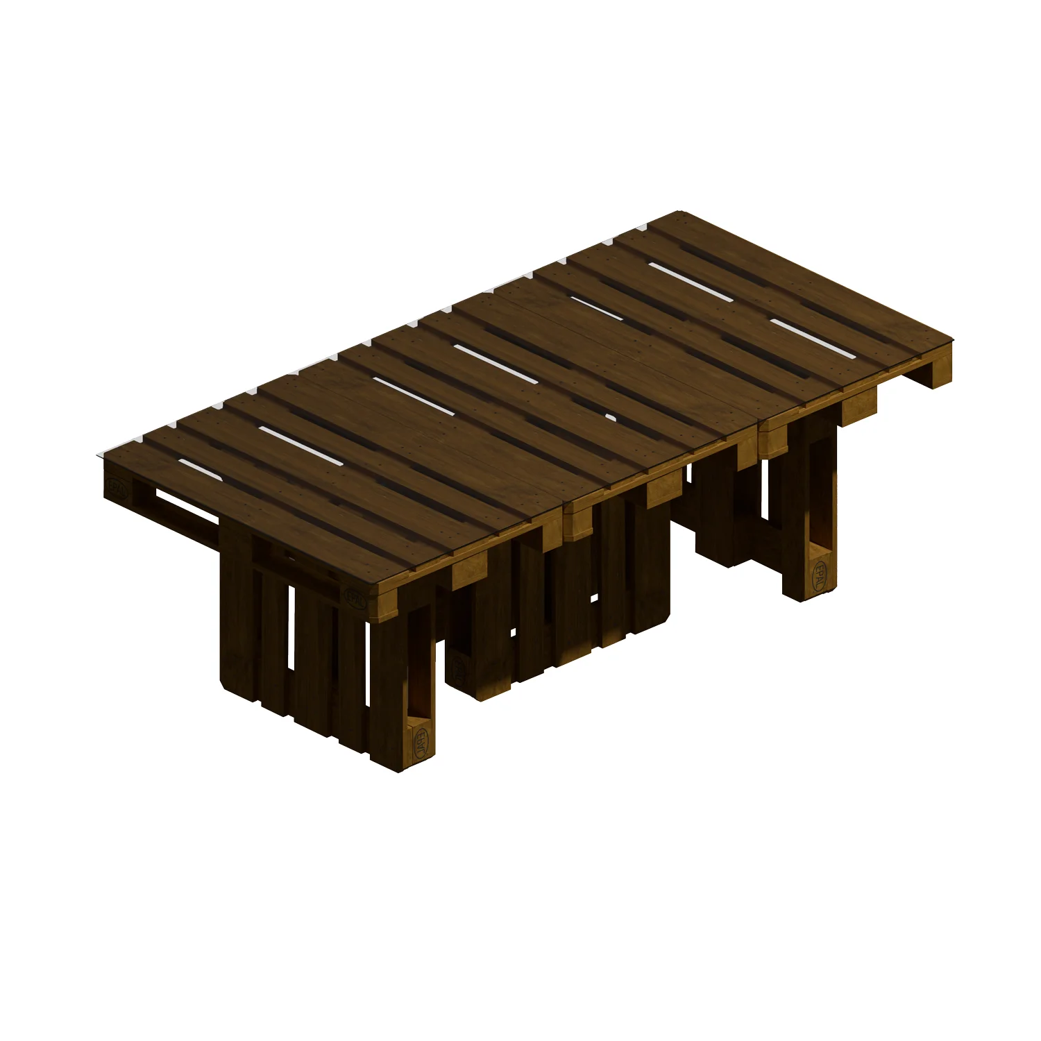 Grande table à manger en palettes