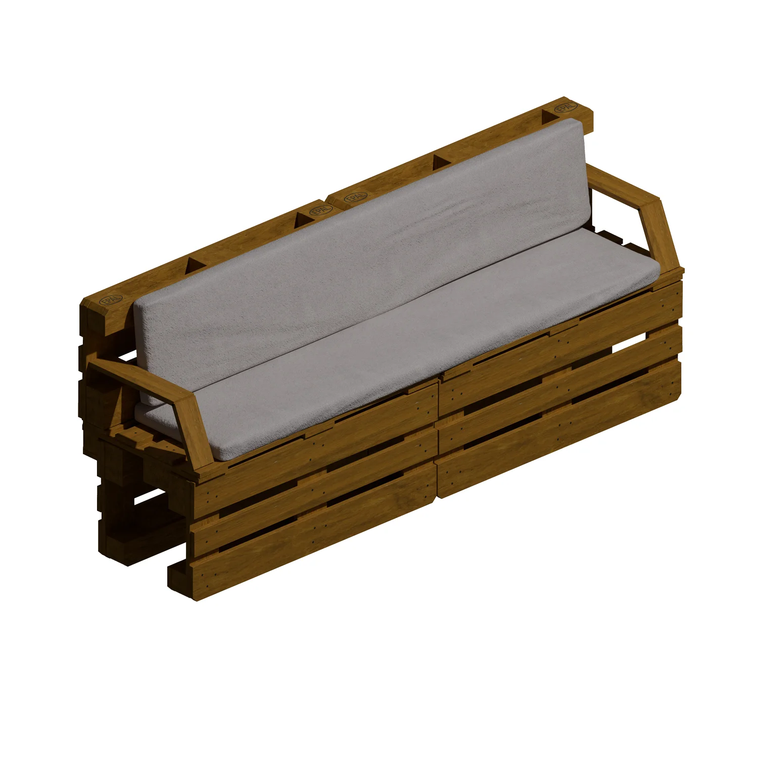 Grand banc 3 places en palettes