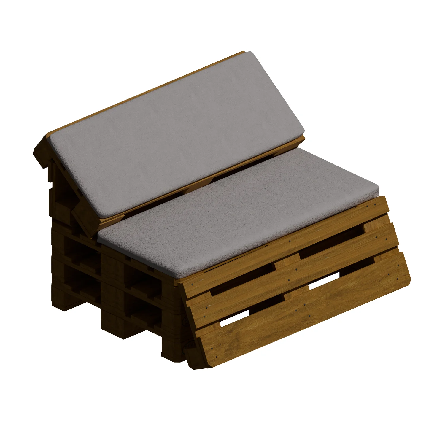 Canapé deux places inclinable en palettes