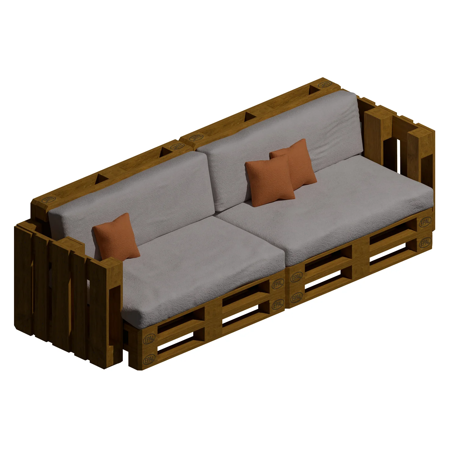 Canapé modulaire en palettes de bois