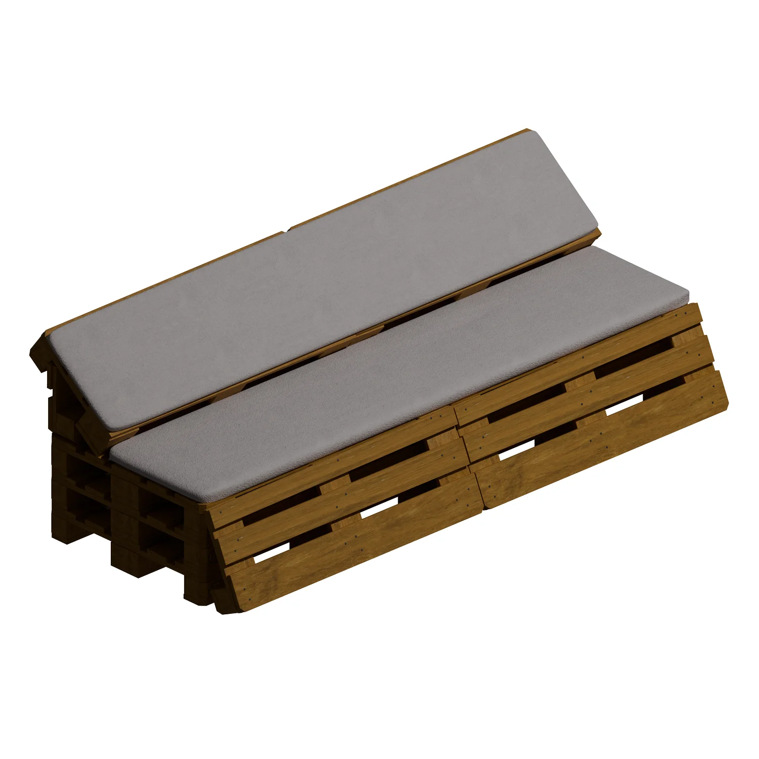 Banc lounge 3 places inclinable en palettes