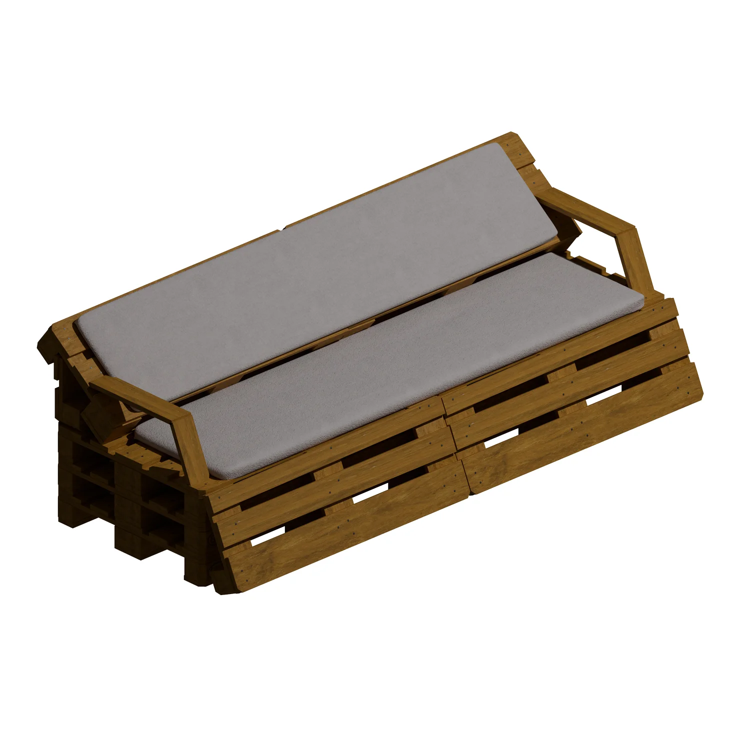 Banc lounge 3 places inclinable en palettes
