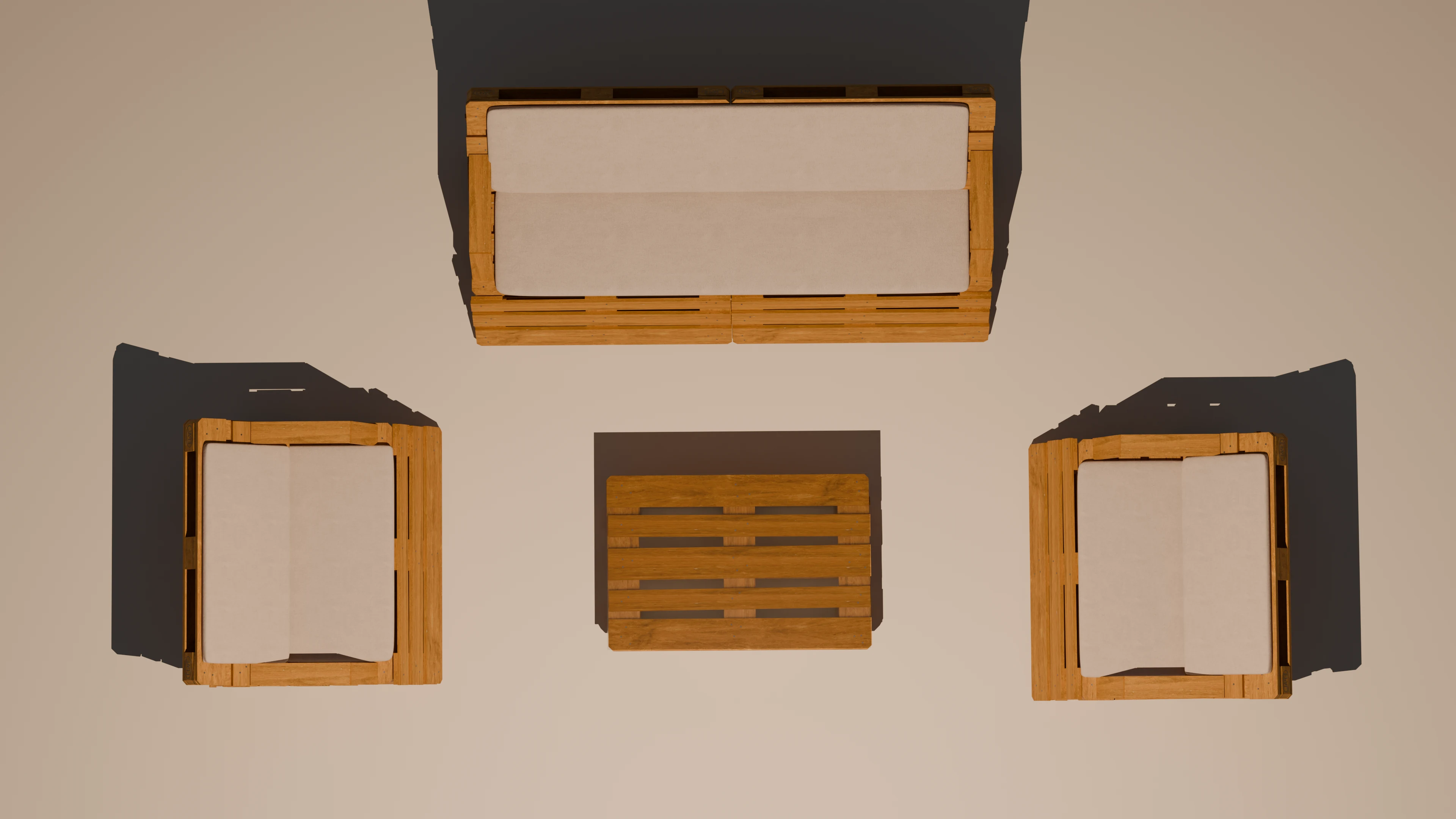 Salle à manger extérieure 4 places avec fauteuils vue 2